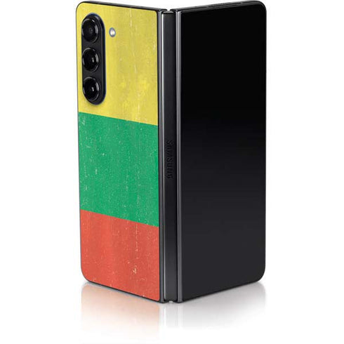 Lithuania Flag Distressed Galaxy Z Fold5 5G Skin